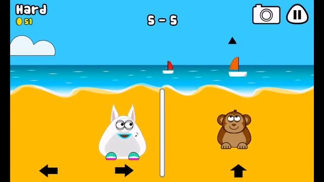 Boxer Pou v's Monkey - Beach Volleyball Game Hard mode! смотреть онлайн