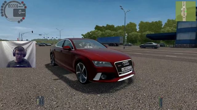 шашки на Mercedes-benz Cls63AMG W218 и Audi Rs7 с рулём (City Car Driving)