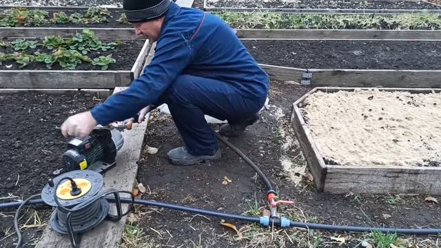 Влагозарядный полив виноградника.