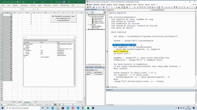216: Excel-VBA: Intelligente Arrays mit Zusatzfunktionen - Der "Stack" und die "SortedList" смотреть онлайн
