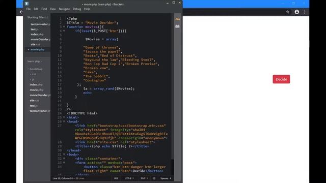 ? Creating a movie decider web app using PHP ? смотреть онлайн
