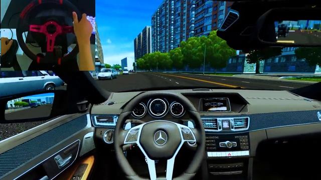 Mercedes Benz E63 - City Car Driving | Steering Wheel Gameplay