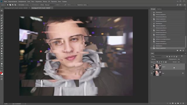 Как сделать глитч эффект - Фотошоп за 60 секунд смотреть онлайн