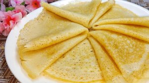 Домашние дрожжевые Блины. Самые вкусные, тонкие дрожжевые блинчики на молоке.