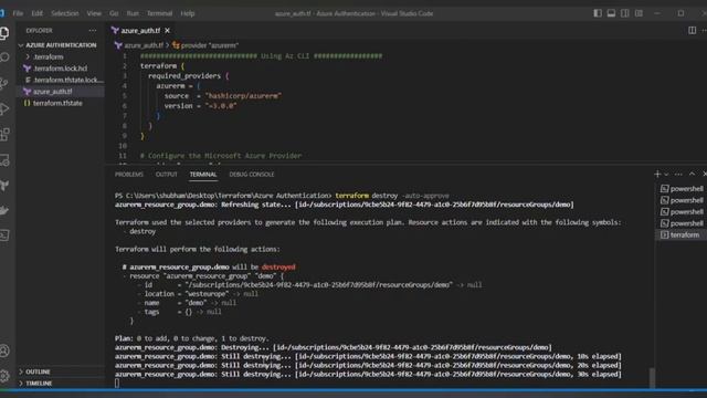 4.Terraform Authentication for the Azure Provider смотреть онлайн