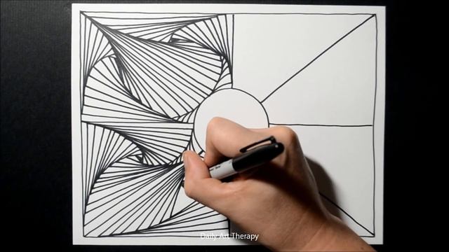 3D Sun Burst Pattern / Cool Line Illusion Drawing / Daily Art Therapy / Day 020 смотреть онлайн