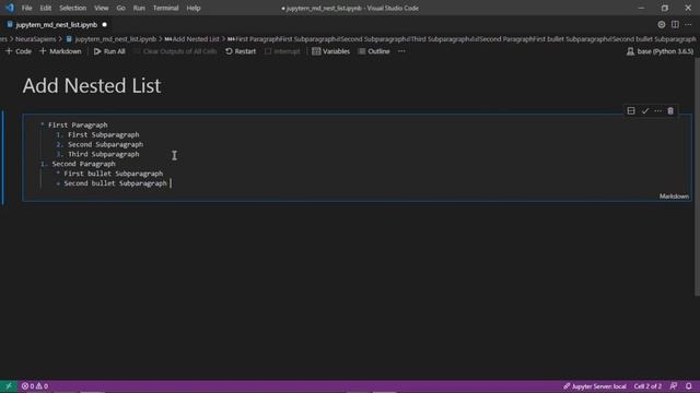 Jupyter Notebook | Markdown | How to Add Nested List смотреть онлайн