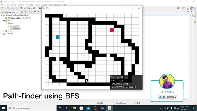 Pathfinding Algorithm | Breadth-First Search Visualization смотреть онлайн