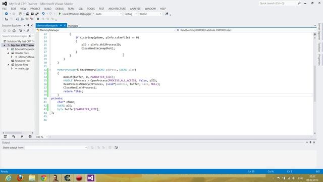 Начинаем создание класса для работы с процессом смотреть онлайн