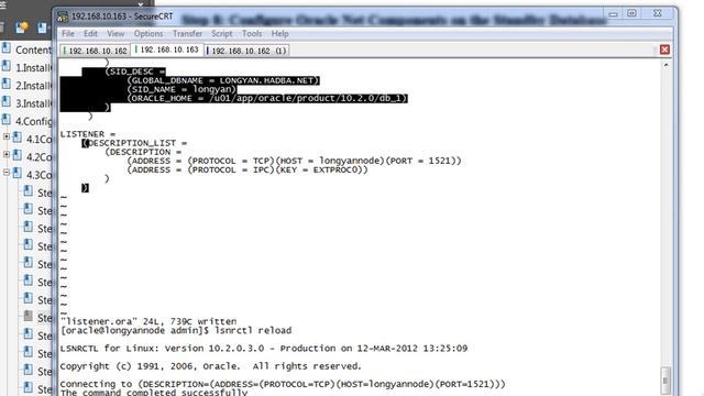 04.03-08 Oracle_10gR2_DataGuard_4.3 Step 8 Configure Oracle Net Components on the Standby смотреть онлайн