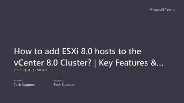 How To Add ESXi 8.0 Hosts To The VCenter 8.0 Cluster? | Key Features | Cluster Use Cases