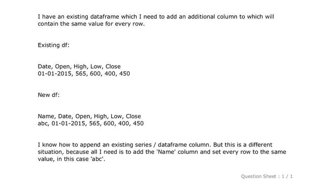 Pandas : Add column to dataframe with constant value смотреть онлайн