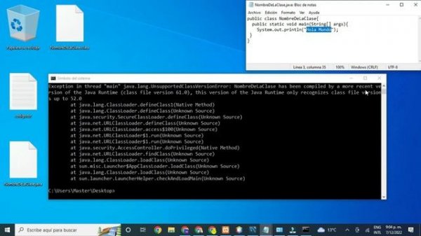 Class has been compiled by a more resent version of the Java Runtime (Class file version #)