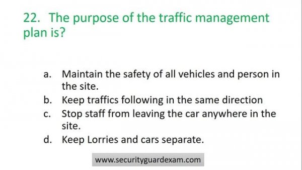 Security guard test questions and answers for license