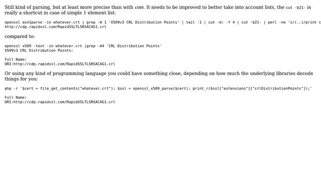 DevOps & SysAdmins: How to extract CRL location from x509 certificate using OpenSSL utility? смотреть онлайн