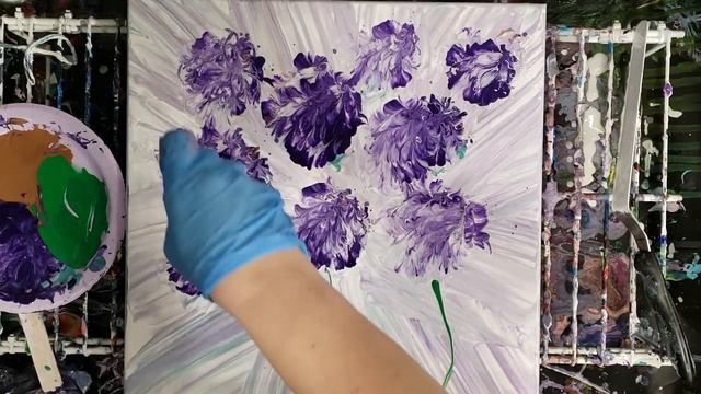 Painting Flowers with a Plastic Bag | Abstract Art | Fluid Art смотреть онлайн