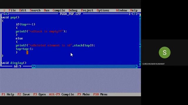 Implement push and pop algorithm of stack using array. смотреть онлайн