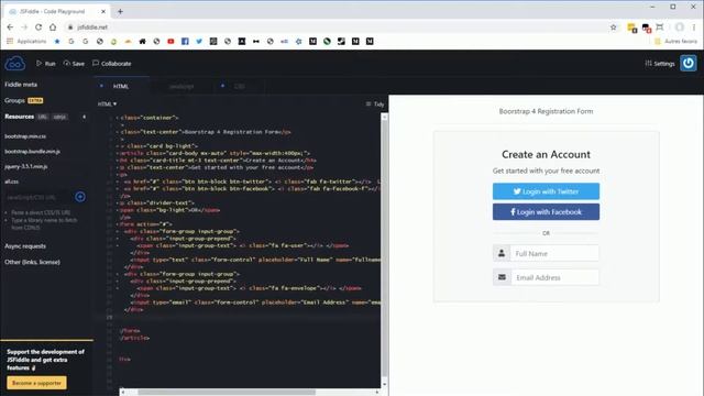 Bootstrap 4 Registration Form смотреть онлайн