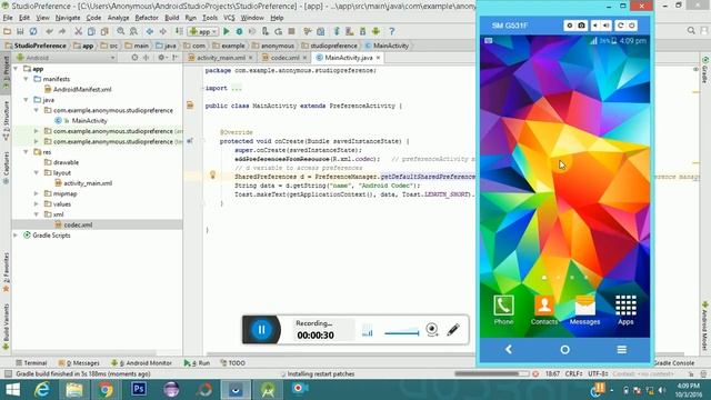 Android Preferences Example - Android Studio смотреть онлайн