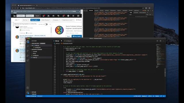 Automatically apply for jobs on LinkedIn (Python + Selenium): Apply and Close смотреть онлайн