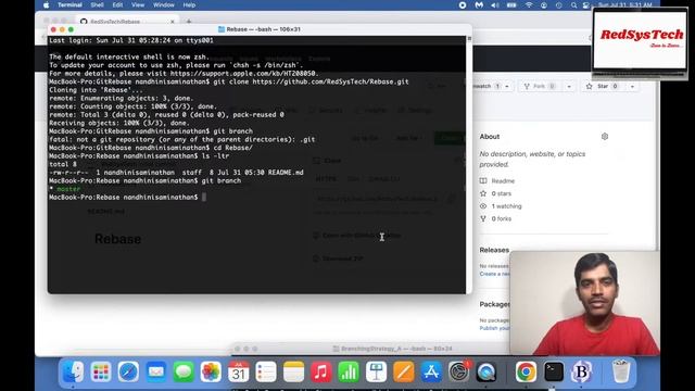 #13 Git Rebase | Git rebase conflict resolution | Rebase | Git rebase tutorial | Git | RedSysTech смотреть онлайн