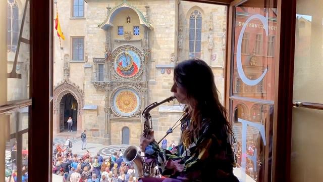 Už z hor zní zvon | Old town square Prague | live saxophone KJ SAX смотреть онлайн