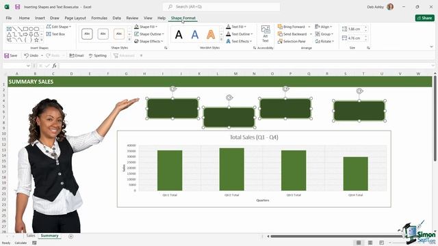 Insert Shapes and Text Boxes in Excel смотреть онлайн