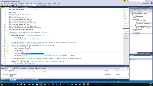 Swagger Setup in FSharp смотреть онлайн