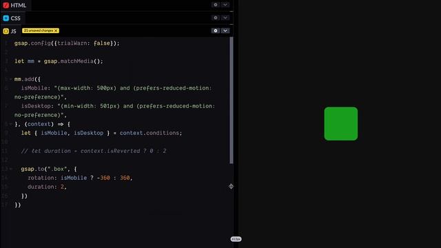 Responsive & Accessible Animation with gsap.matchMedia() смотреть онлайн