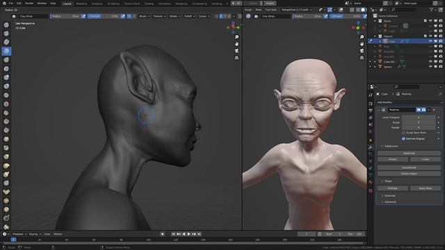 I made a better Gollum?in Blender ? ( Modeling, Texturing, Rigging ) смотреть онлайн