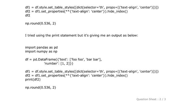 Pandas : How To Print A Pandas.io.formats.style.Styler Object