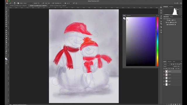 Рисуем новогоднюю открытку снеговики. Graphic tablet GAOMON M106K PRO - обзор графического планшета смотреть онлайн