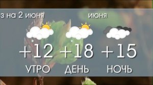 ПОГОДА С 1 ПО 2 ИЮНЯ