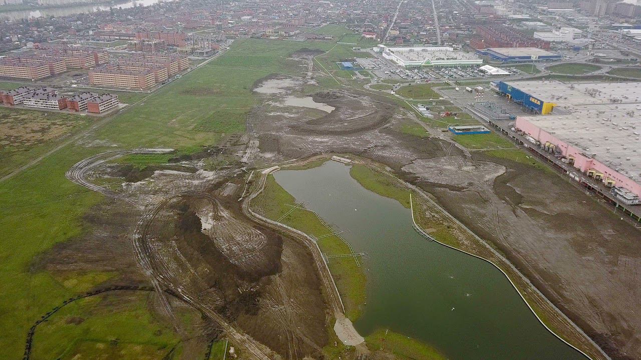 10.04.2021 - очередной осмотр площадки строительства парка у МЕГА Адыгея Кубань смотреть онлайн