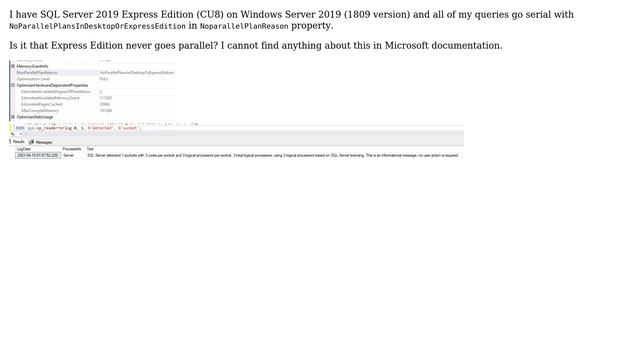 Databases: No parallelism in Express Edition of SQL Server смотреть онлайн