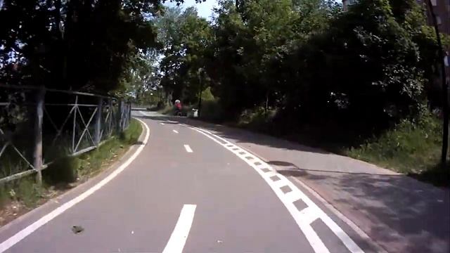 Полная велодорожка на улице Благовещенская и вдоль реки Яузы в Мытищах смотреть онлайн