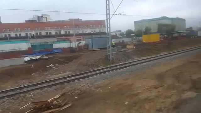 Реконструкция станции Москва-Казанская )(из окна электропоезда ЭД4М-0278 ) смотреть онлайн
