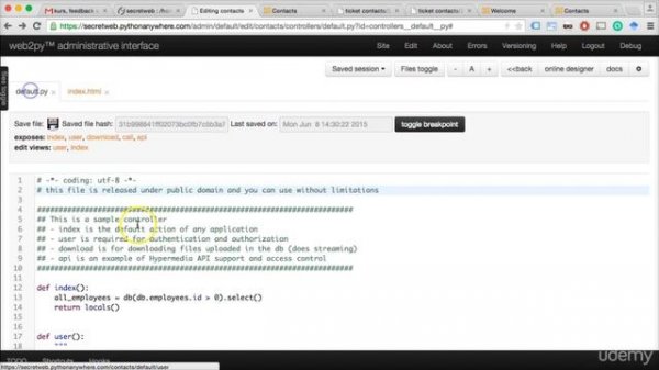 Building Web Apps with Python and Web2py