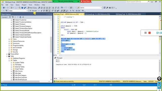 Tsql -Day 5 batches, loop, Stored Procedure смотреть онлайн