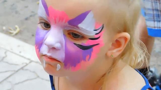 Как нарисовать аквагрим тигр милашка / How to draw a tiger face painting cutie смотреть онлайн