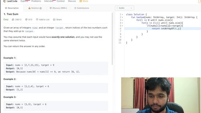 Solve a problem - LeetCode (1. Two Sum) смотреть онлайн