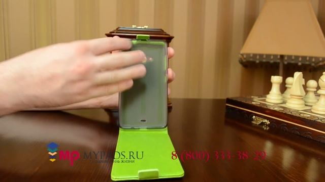 Фирменный оригинальный вертикальный откидной чехол флип для Microsoft Nokia Lumia 535 зеленый кожан смотреть онлайн