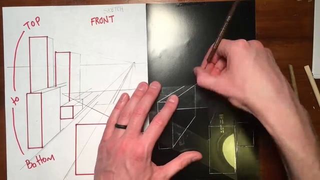2018 One Point Perspective Scratch Paper Sketch and Example смотреть онлайн