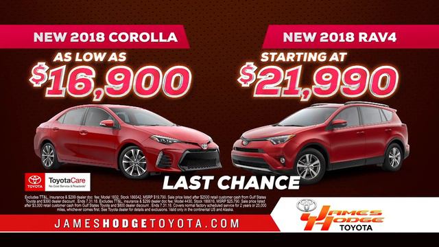 James Hodge Toyota - Red Hot Summer - Last Chance Car & SUV Specials смотреть онлайн