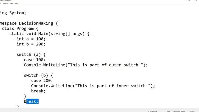 Nested switch statements | C | C++ | Java | Python | C# | Tutorial for beginners смотреть онлайн