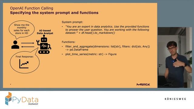 Developing an AI-based Business Data Analyst using OpenAI Function Calling - Bernhard Schäfer смотреть онлайн