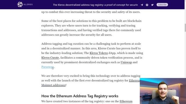 Kleros и реестр адресных тегов смотреть онлайн