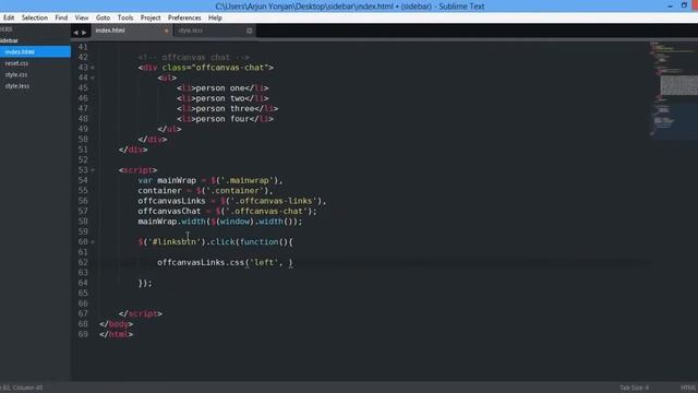 jQuery CSS3 off canvas sidebar navigation like in mobille app смотреть онлайн