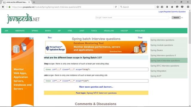 what are the different bean scope in Spring Batch 3.0?
| javapedia.net смотреть онлайн