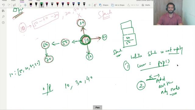 Graph Traversal | DFS | Iterative Method | Python смотреть онлайн